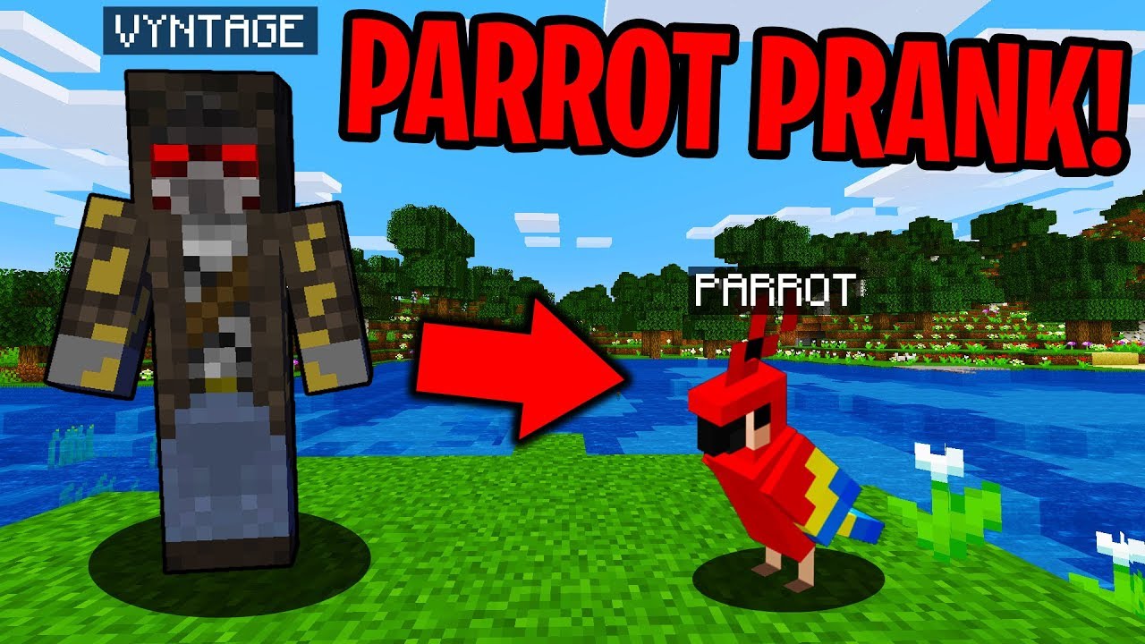 TALKING PARROT PRANK IN MINECRAFT! - Minecraft Trolling Video