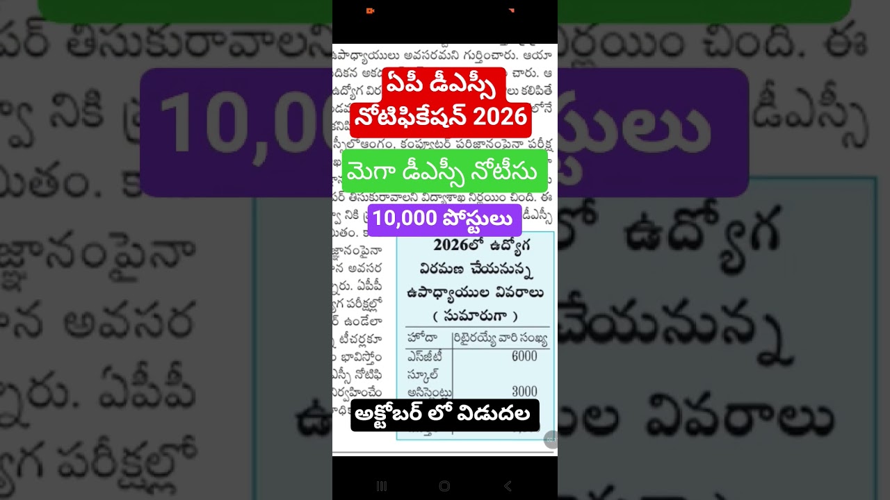 🚨✅Dsc Latest News Today |Ap Dsc LatestUpdates Today |Ap Dsc Notification 2026✅🚨