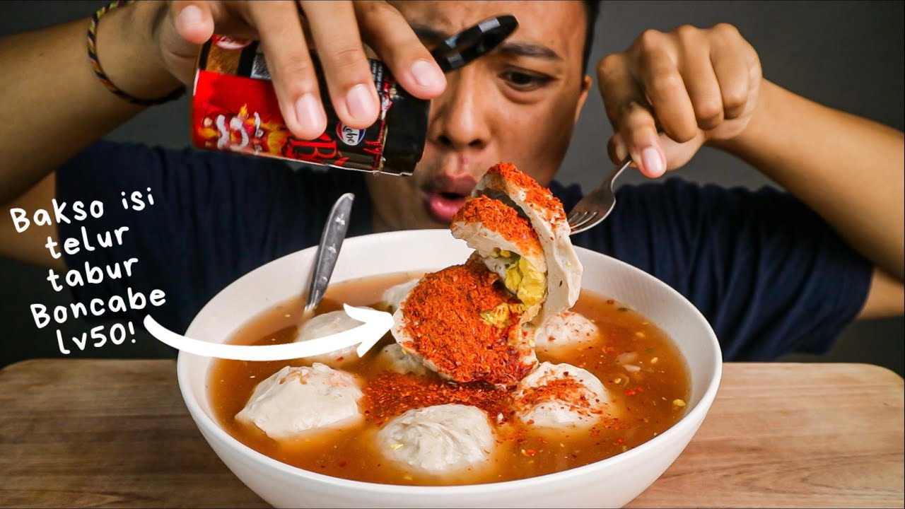 JANGAN DITIRU!!! MUKBANG BAKSO PEDAS ISI TELUR TABUR BONCABE MAX END