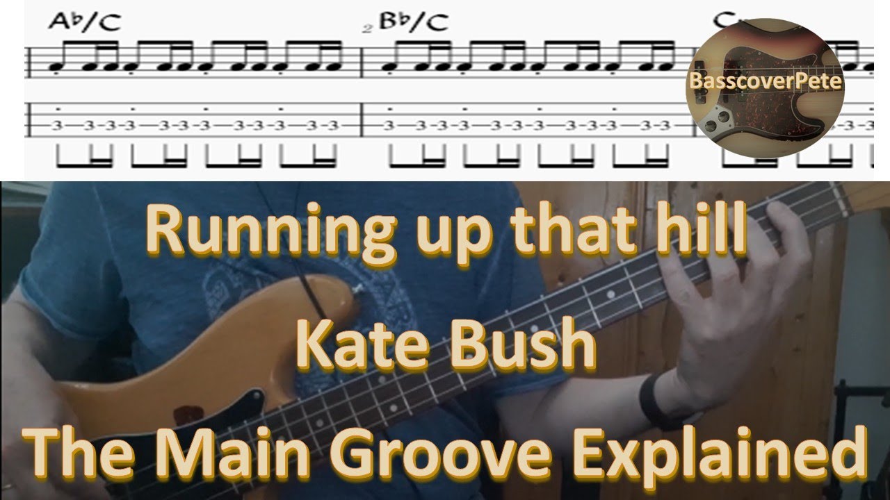 Kate Bush Running up that hill. The Bass Main Groove Explained. Score Tabs Transcription Basslesson