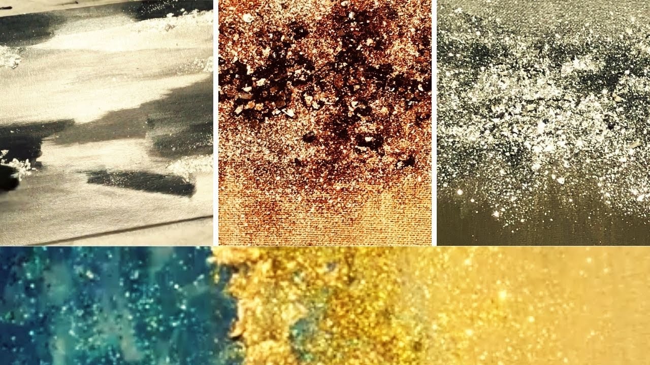 Glitter & Crushed Glass Acrylic Painting Compilation | Sparkling Canvas Wall Art