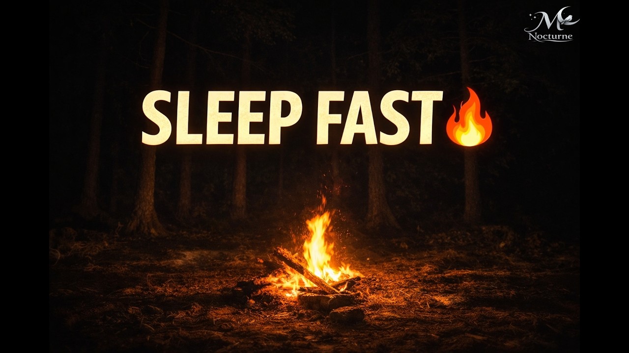 3 Hours of 4K Campfire Sounds in a Dark Forest 🔥 | Deep Sleep Nature Sounds