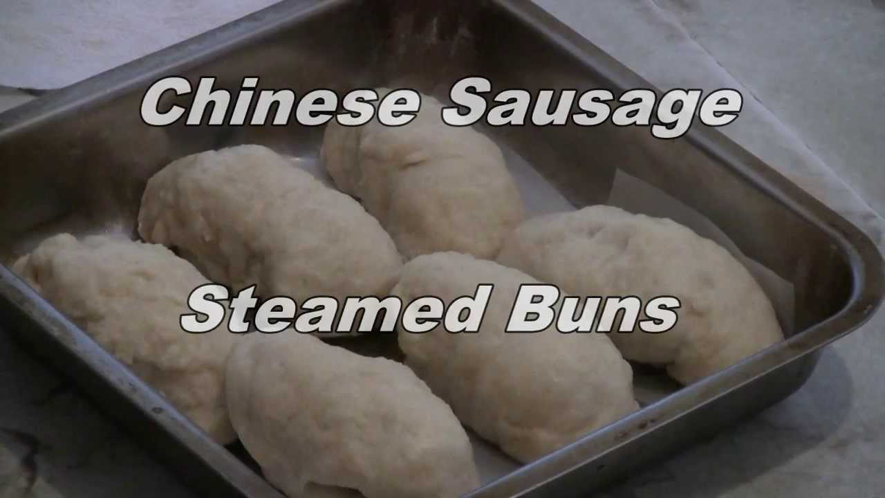 Chinese Steamed Buns  (Baozi With Chinese Sausage)  Traditional Chinese Cooking