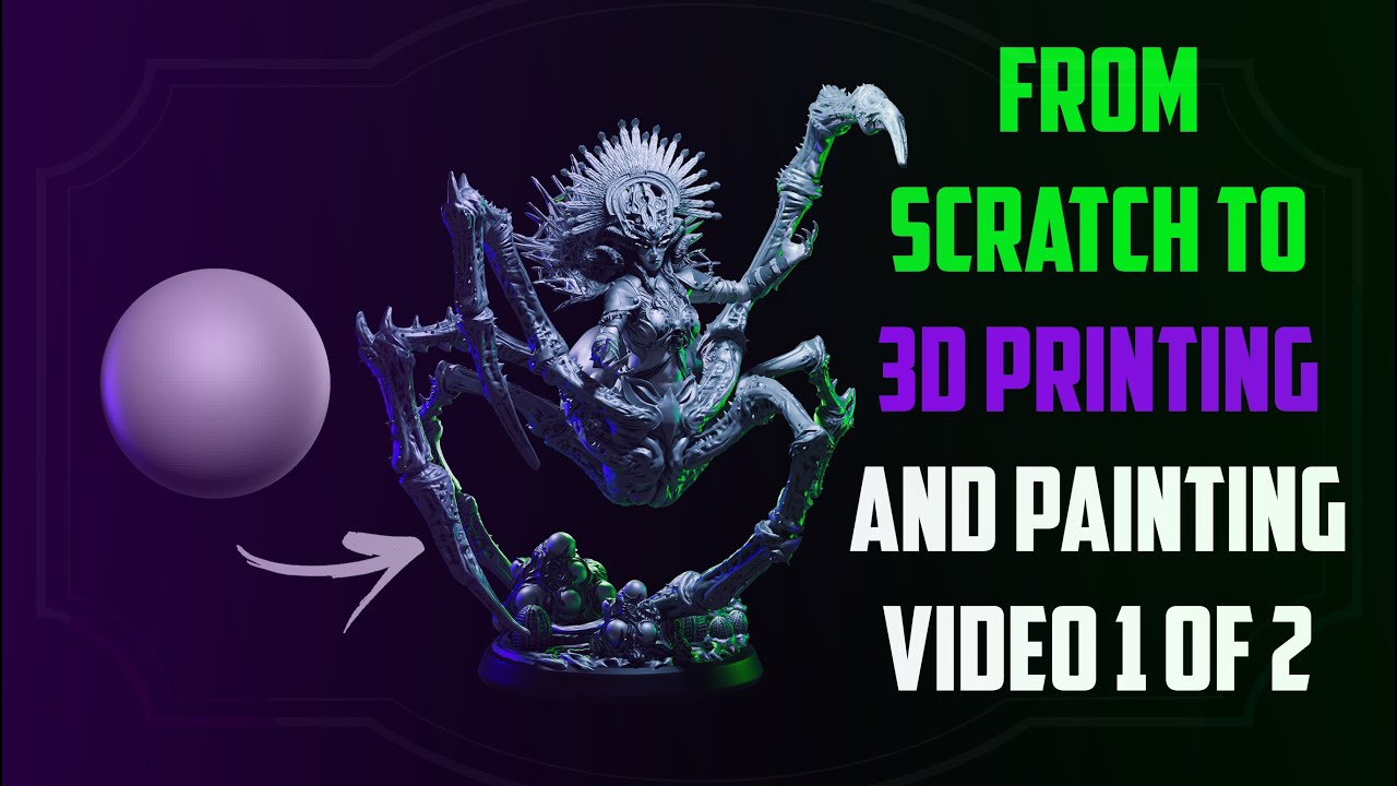Timelapse  sculpting miniature  lolth Demon queen of Spiders for 3d printing