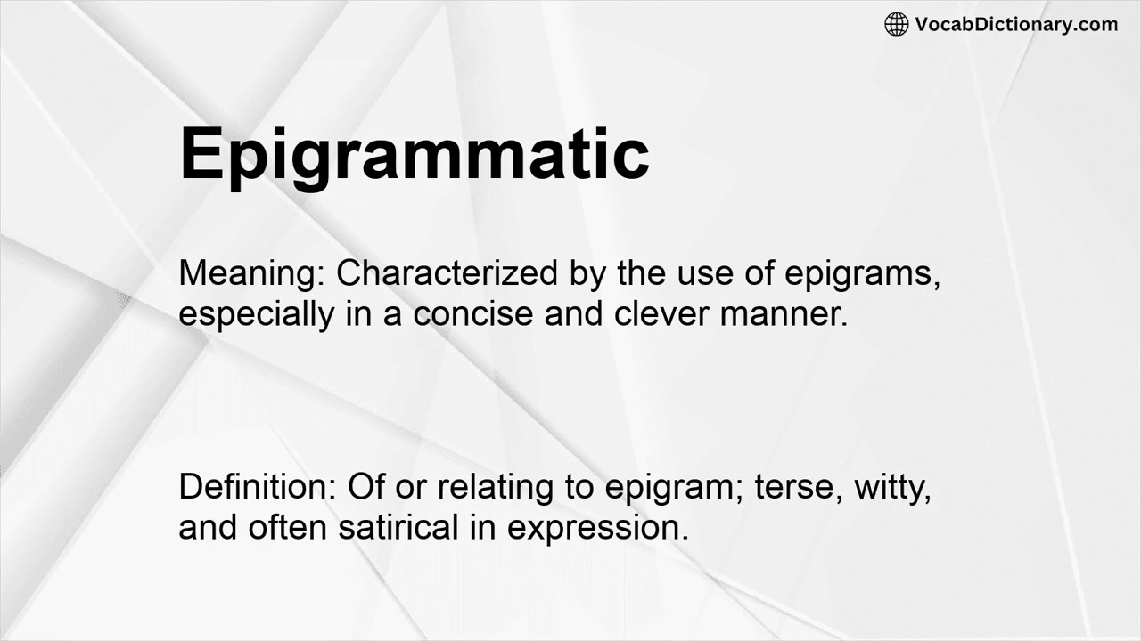 Epigrammatic Meaning