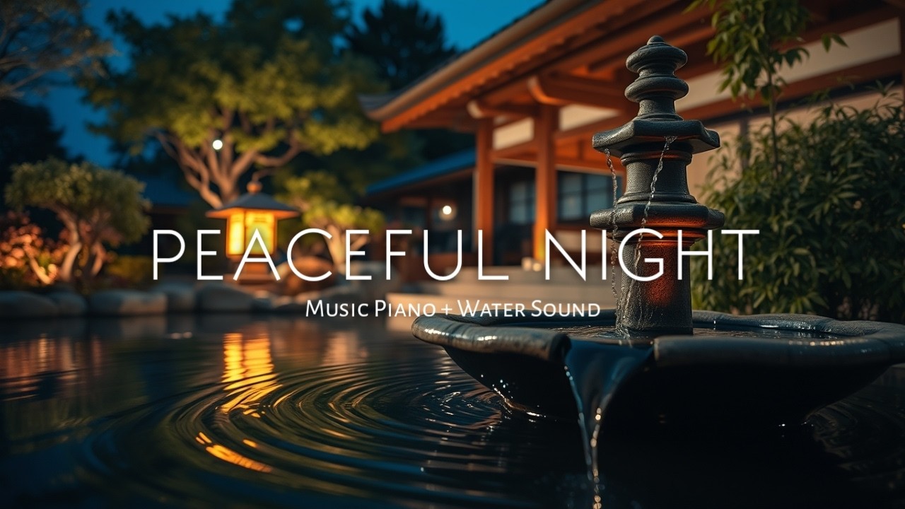 Deep Sleep Tonight 🌙 Japanese Garden Water Sounds & Calm Piano