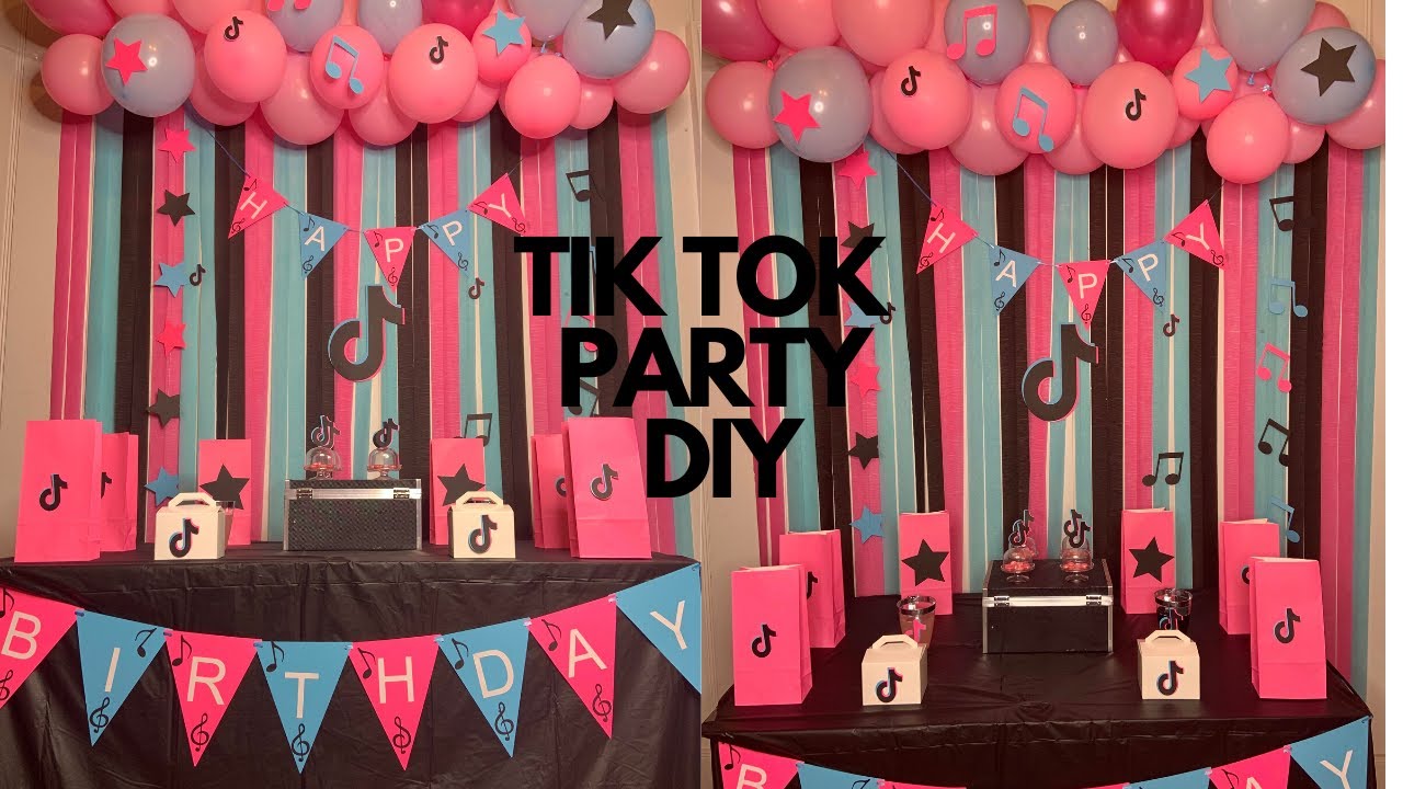 TIK TOK THEME PARTY DIY/TIK TOK PARTY IDEAS/MUSIC PARTY DIY/EASY TIK TOK PARTY
