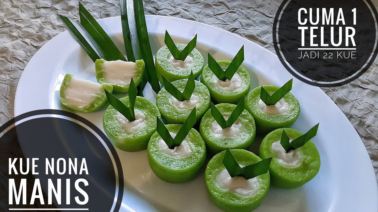 KUE NONA MANIS PANDAN CUMA 1 TELUR JADI 22 KUE YANG LEMBUT DAN ENAK