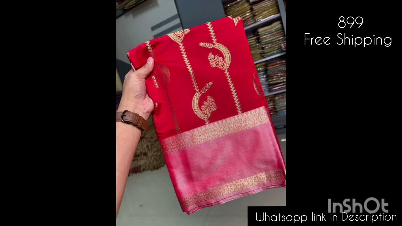 👑 MJ FASHION FLAIR 👑👑Banarsi Semi Kataan Saree Feeling Good👑Price 899/- Free Shipping👑