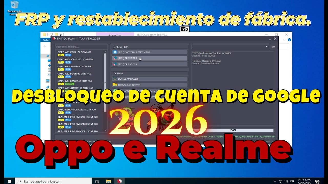 FRP para Oppo y Realme TMT Qualcomm Tool V3.0 2026