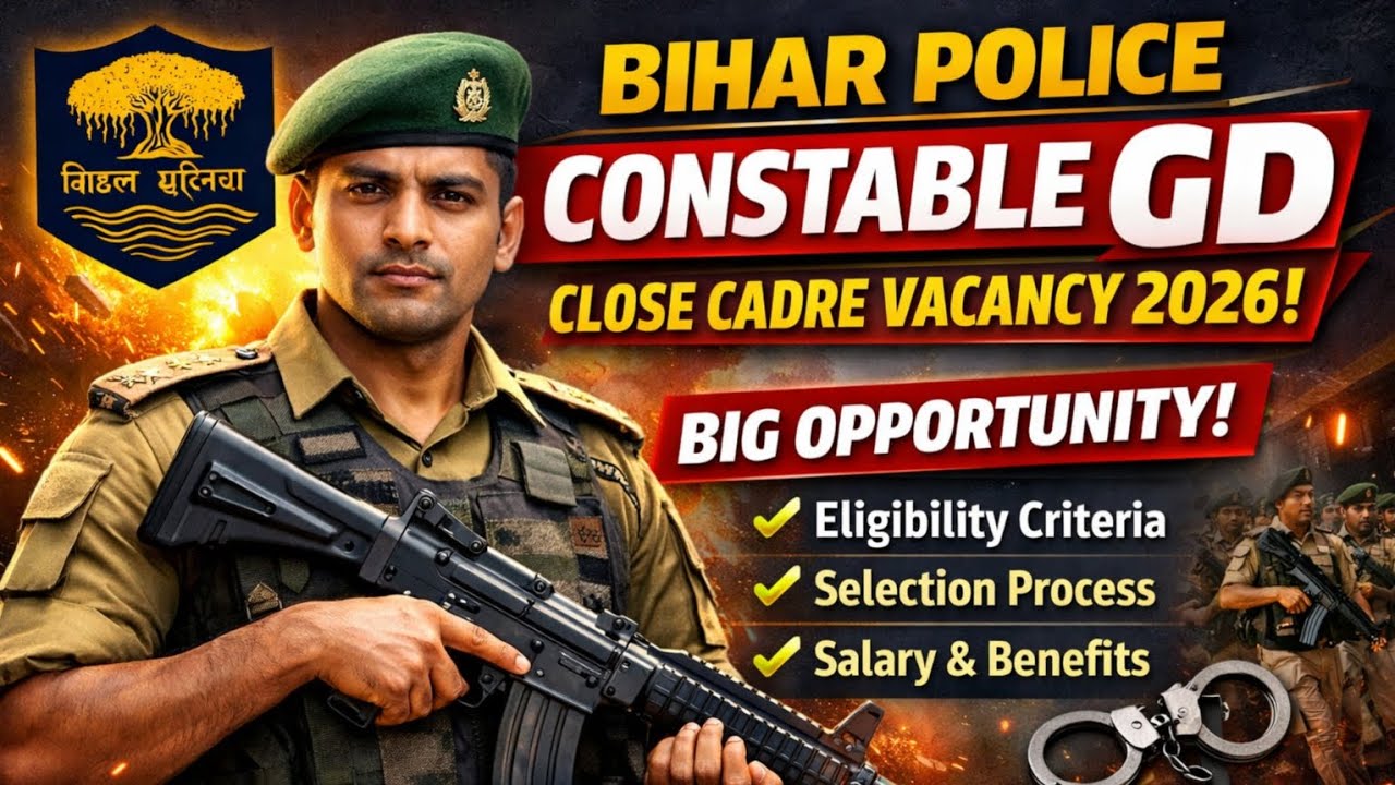 Bihar Police GD Constable 2026 🚔 Close Cadre Bharti Start. #sarkarunaukari #biharpolice #gk #jobs