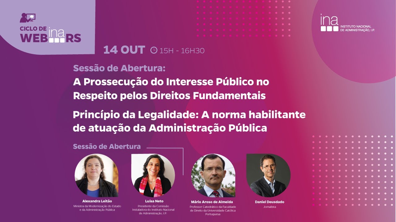 Ciclo de webINArs - Princípio da Legalidade - 14 de Outubro