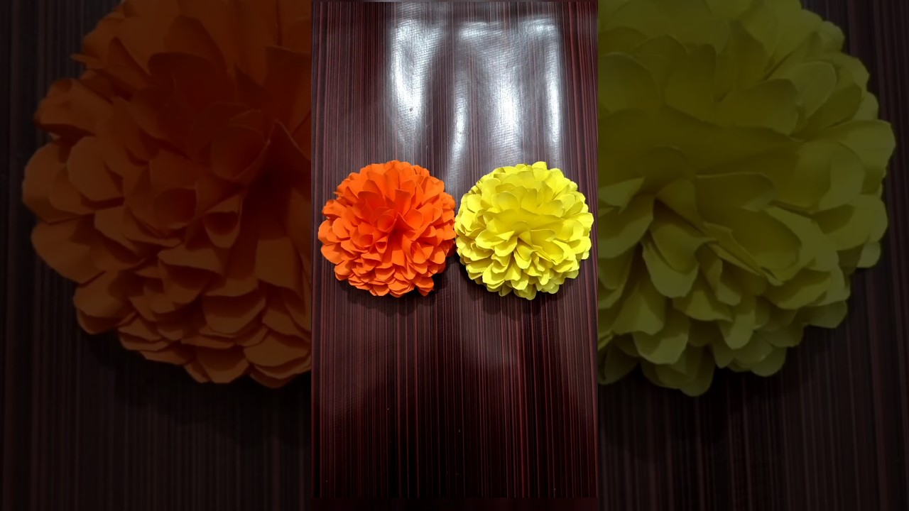 How to make Marigold Flowers 😱#shorts #youtubeshorts #viral #marigoldflower #nishucrafts #craft #diy