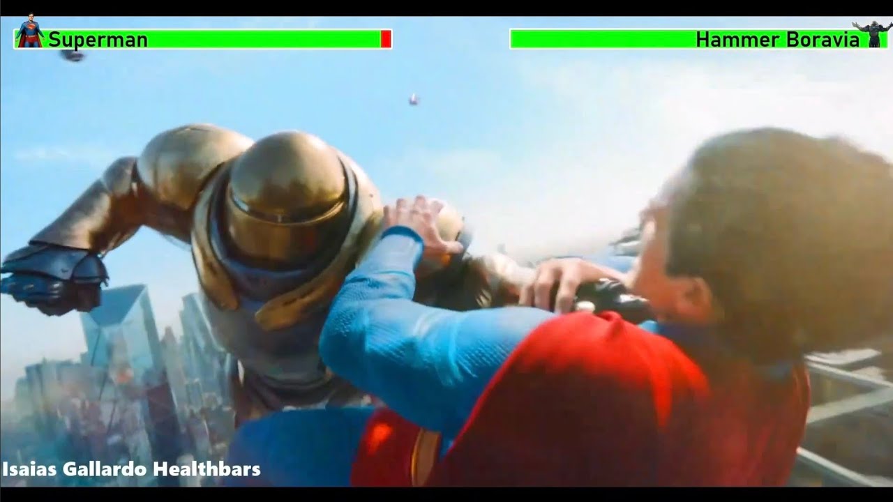 Superman vs. Hammer of Boravia with healthbars