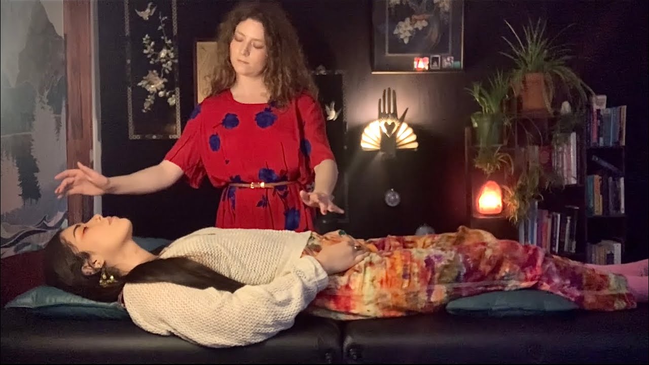 ASMR Reiki | Real Person Energy Healing Session (deep cord cutting, relaxing music, hand movements)