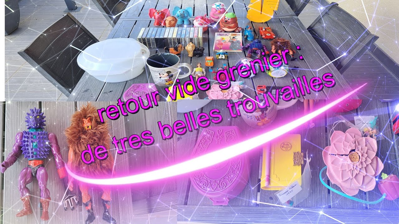 🌞retour vide grenier :de très belles trouvailles : musclor, polly pocket ,pez ....🌞