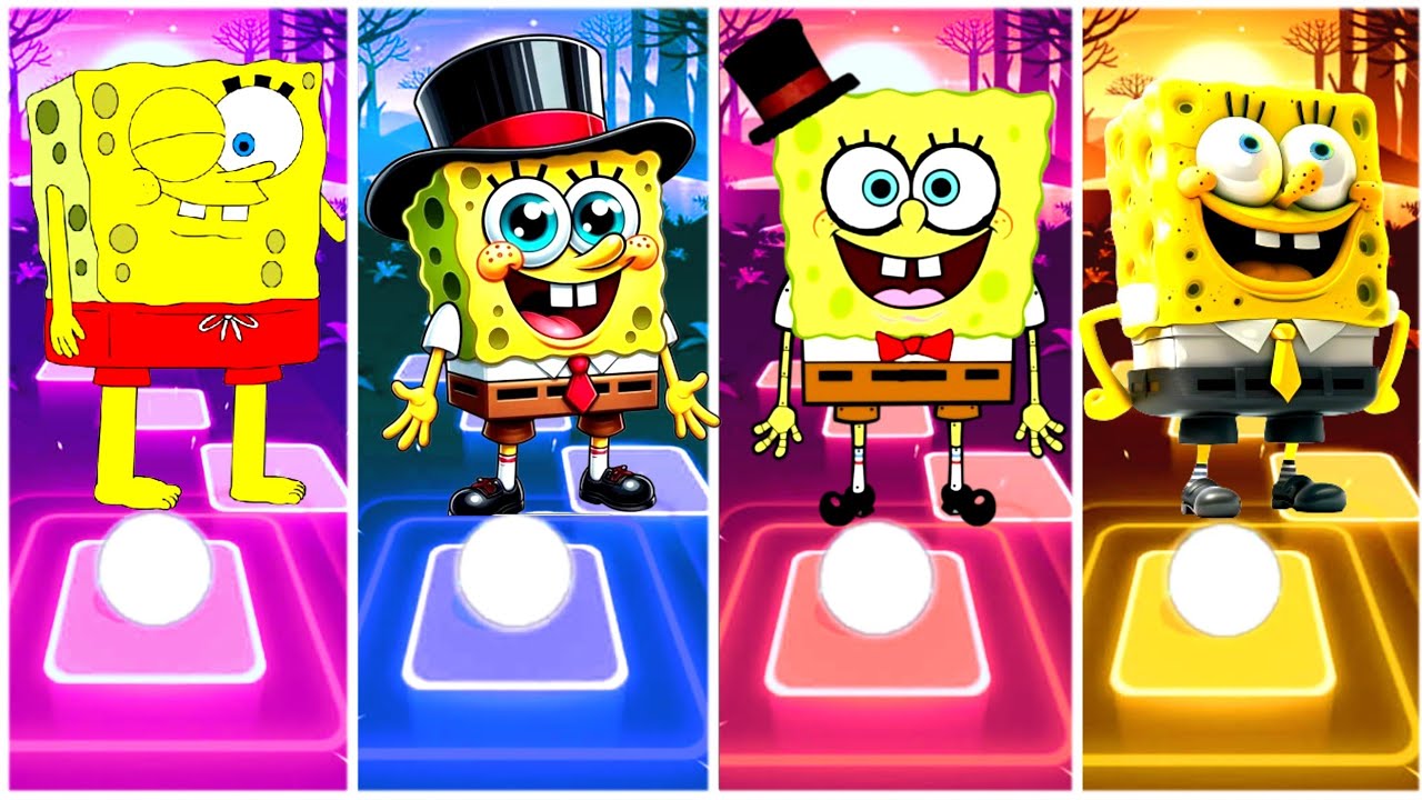 Patrick Star 🆚 Sandy Cheeks 🆚 Spongebob 🆚 Plankton - Tiles Hop Battle🇱🇷🇱🇷❤️