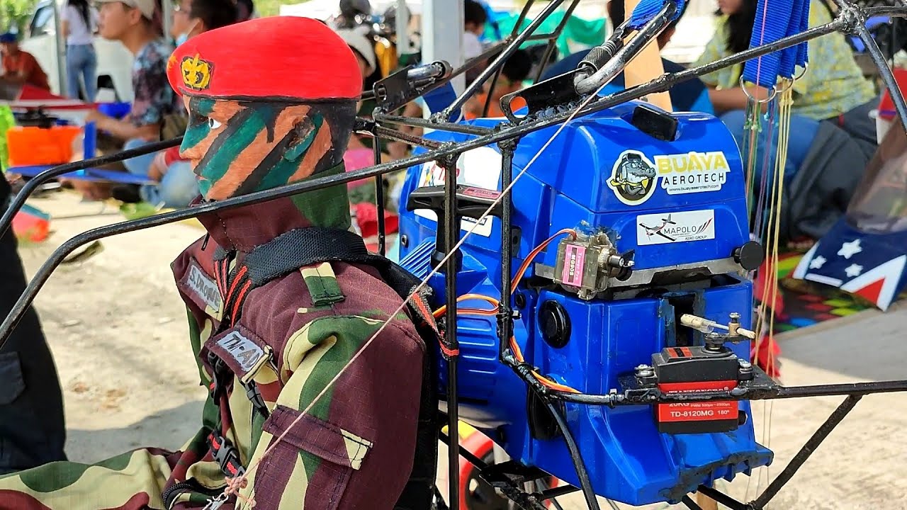🔴 WOW MANTAP SEPERTI SUNGGUHAN RC PARAMOTOR HOMEMADE GASOLINE 55 CC ❗