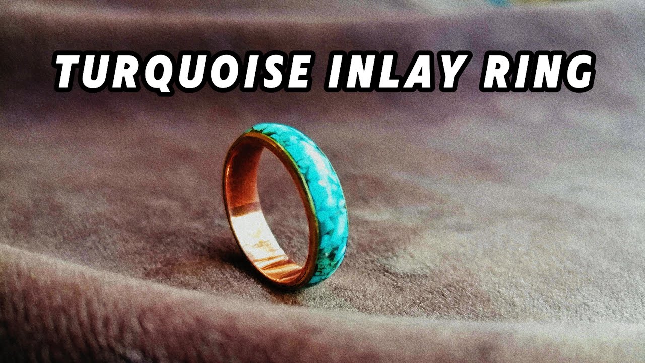 Handmade Copper Ring with Turquoise Stone Inlay #handmade #diy #jewelrymaking #copperring #turquoise