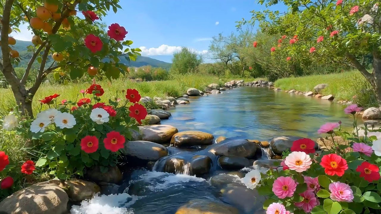 Soothing Heaven-Like River Sounds Flowing Slowly to Ease Tension and Bring Restful Night Sleep