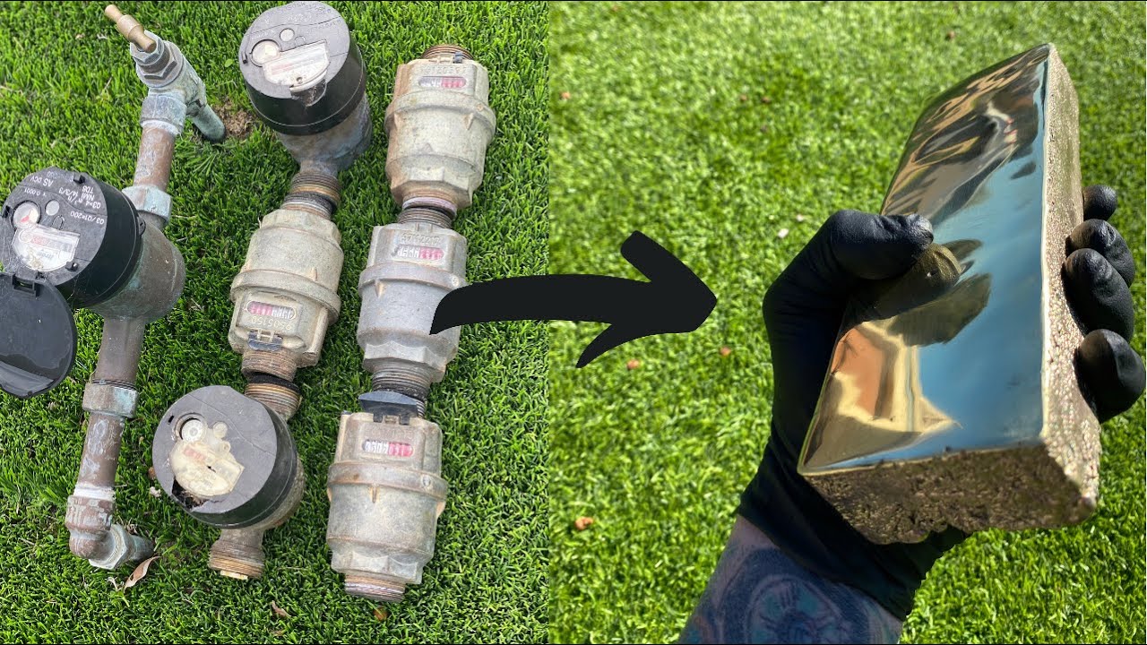 Water Meter Melt Down - Trash To Treasure - ASMR Metal Melting - 16 LBS Brass Melt - BigStackD