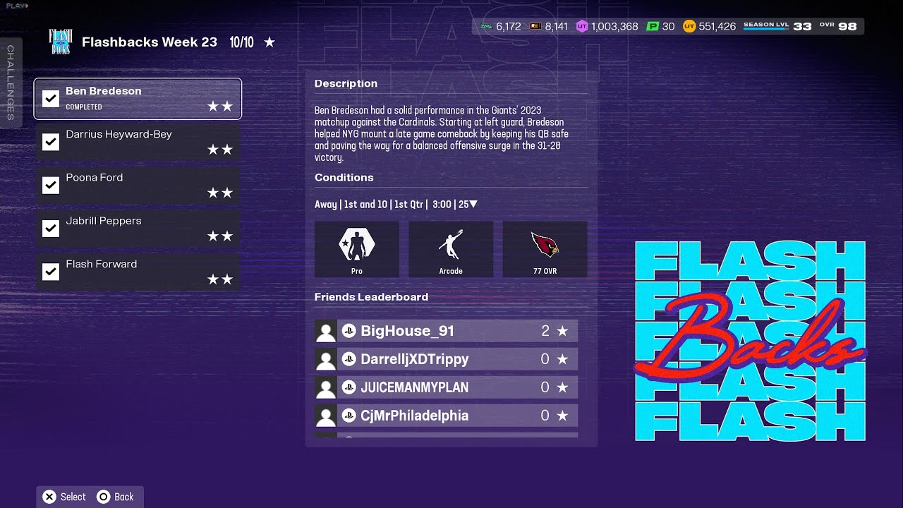 EA Sports Madden NFL 26 Ultimate Team &mdash; &laquo;Флешбэки&raquo;, неделя 23 &mdash; Одиночные испытания