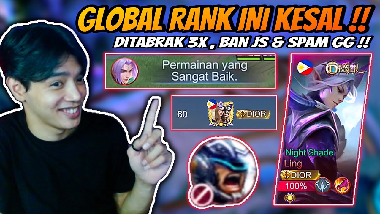 Global Rank Ini Kesal !! Nabrak 3x , Ban Johnson & Sampai Spam Good Game Berkali Kali !!
