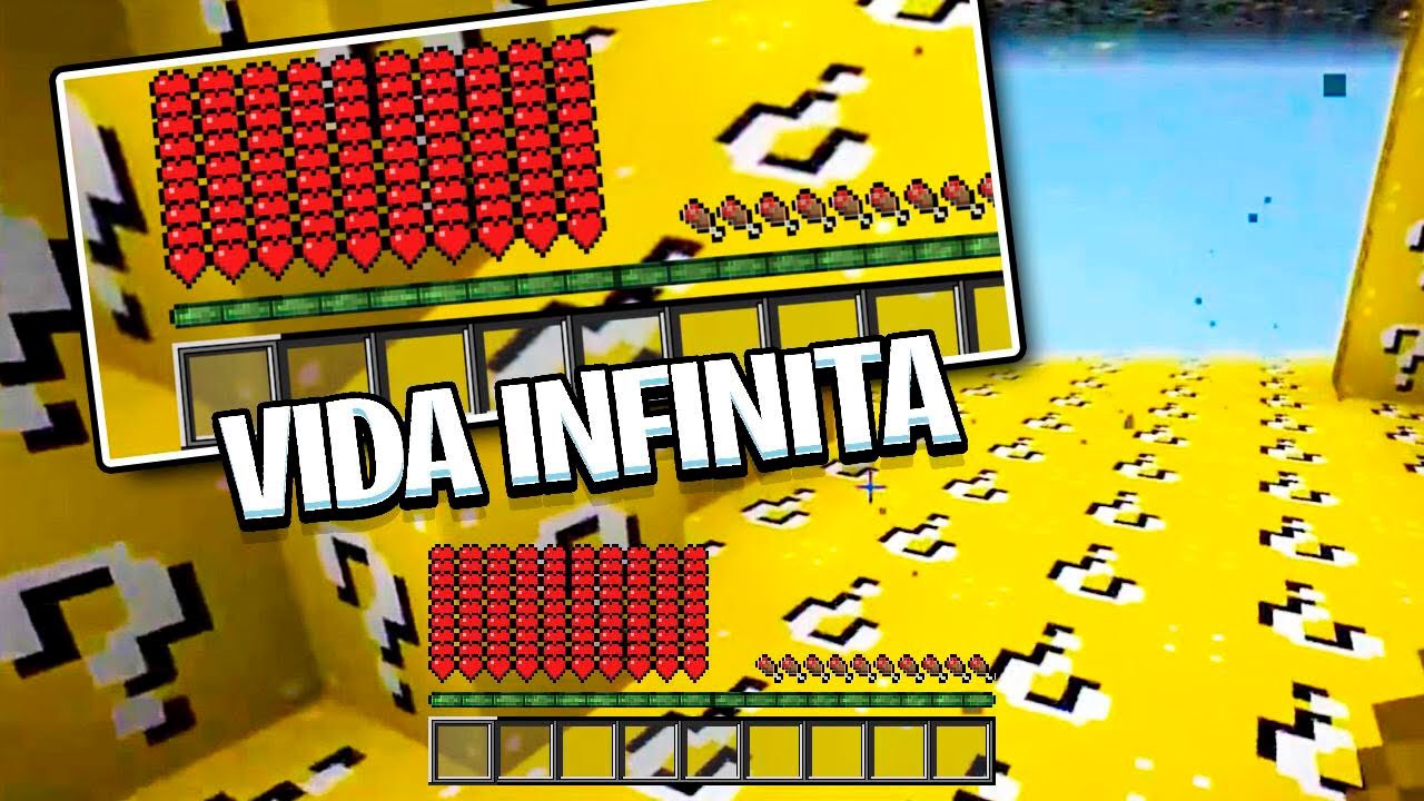 HACK DE VIDA INFINITA NO CUBÃO DE LUCKY BLOCK TROLL NO MINECRAFT!