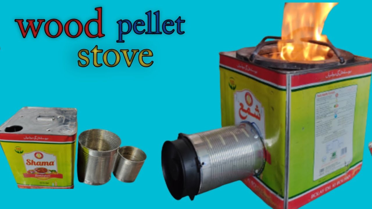 How to make wood pellet stove at home with OIL CAN || Diy wood stove  portable kitchen