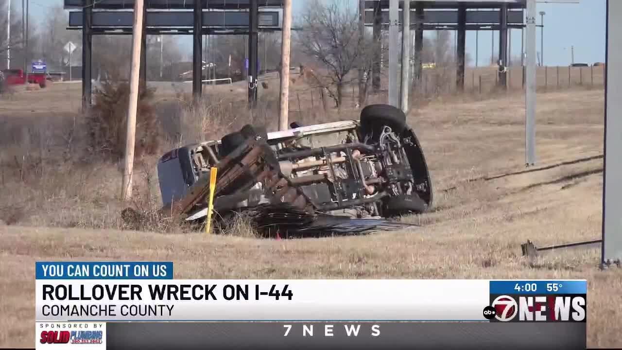 Authorities respond to rollover on I-44 at Medicine Park exit