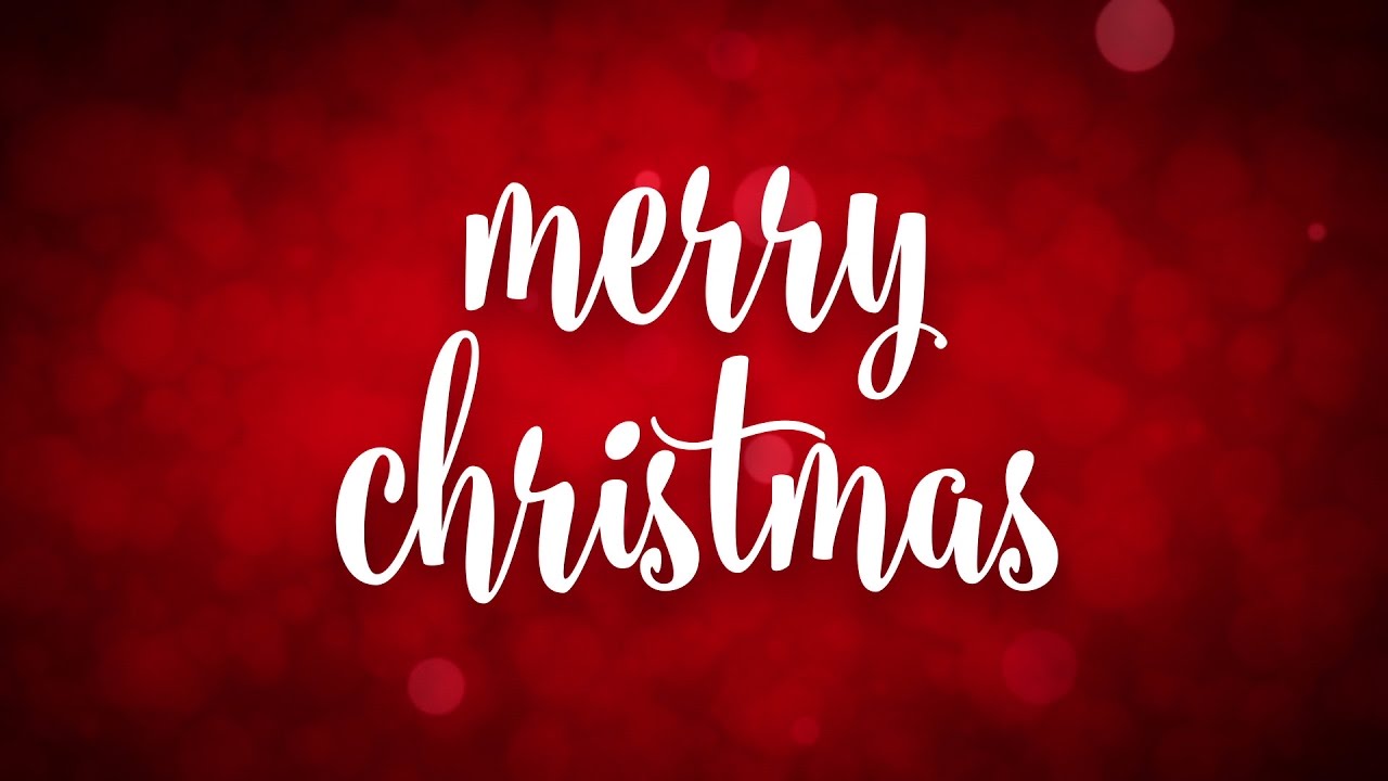 Merry Christmas Script on Red - HD Video Background Loop