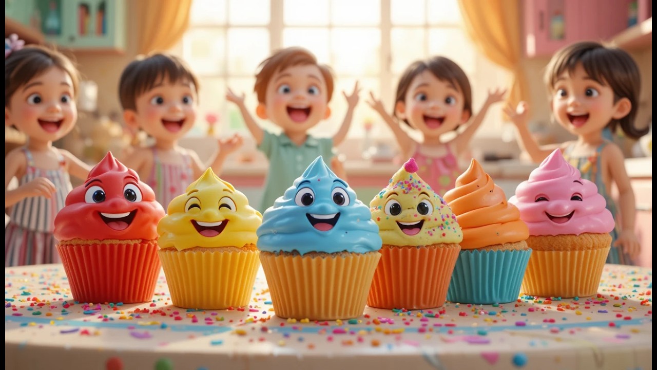 Seven Little Toy Cupcakes Yum Yum Yum | Sweet Treats Counting Song