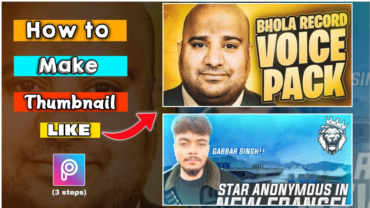 How to make thumbnail like Star Anonymous , zalmi gaming & little zalmi in Android