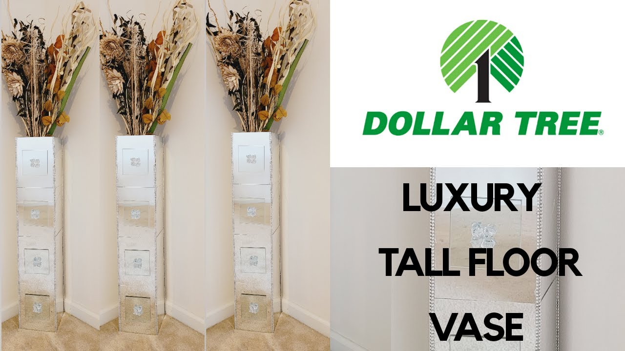 Tall Mirror Floor Vase DIY|Elegant Mirror Vase|Dollar tree Home Decor|Dollar tree DIY