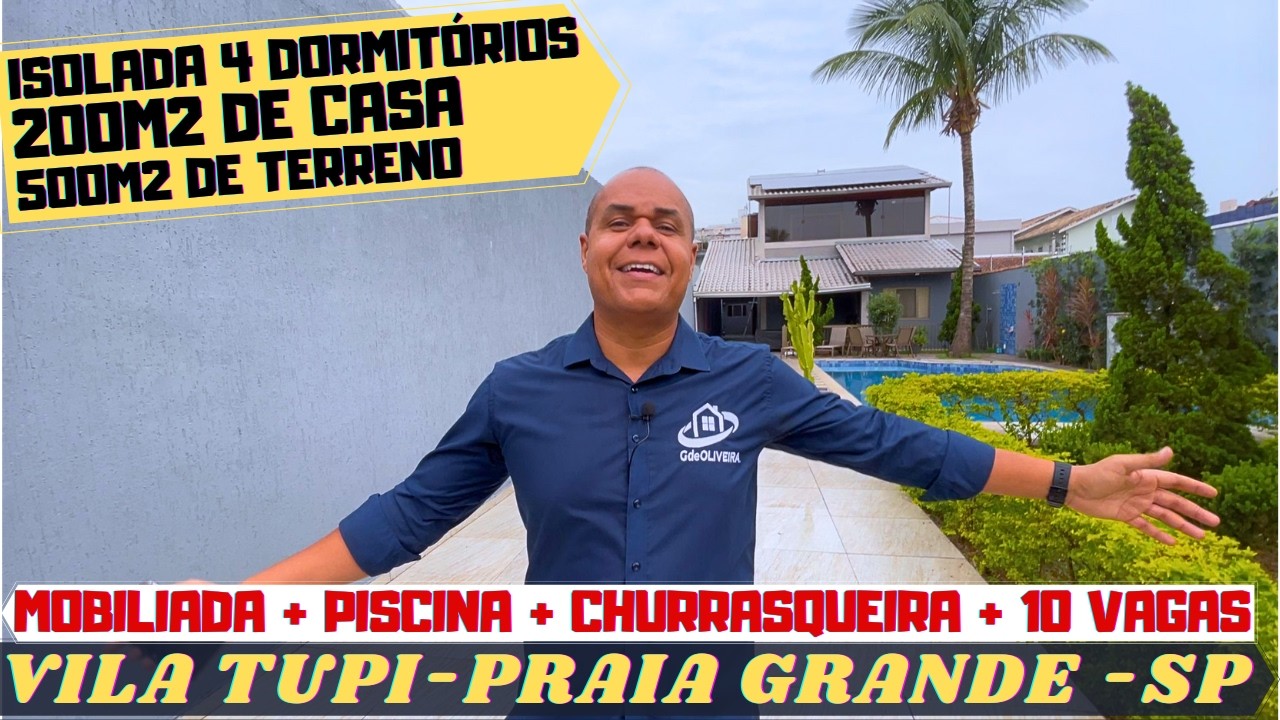 CASA 4 DORMITÓRIOS NA PRAIA GRANDE COM PISCINA E CHURRASQUEIRA OPORTUNIDADE