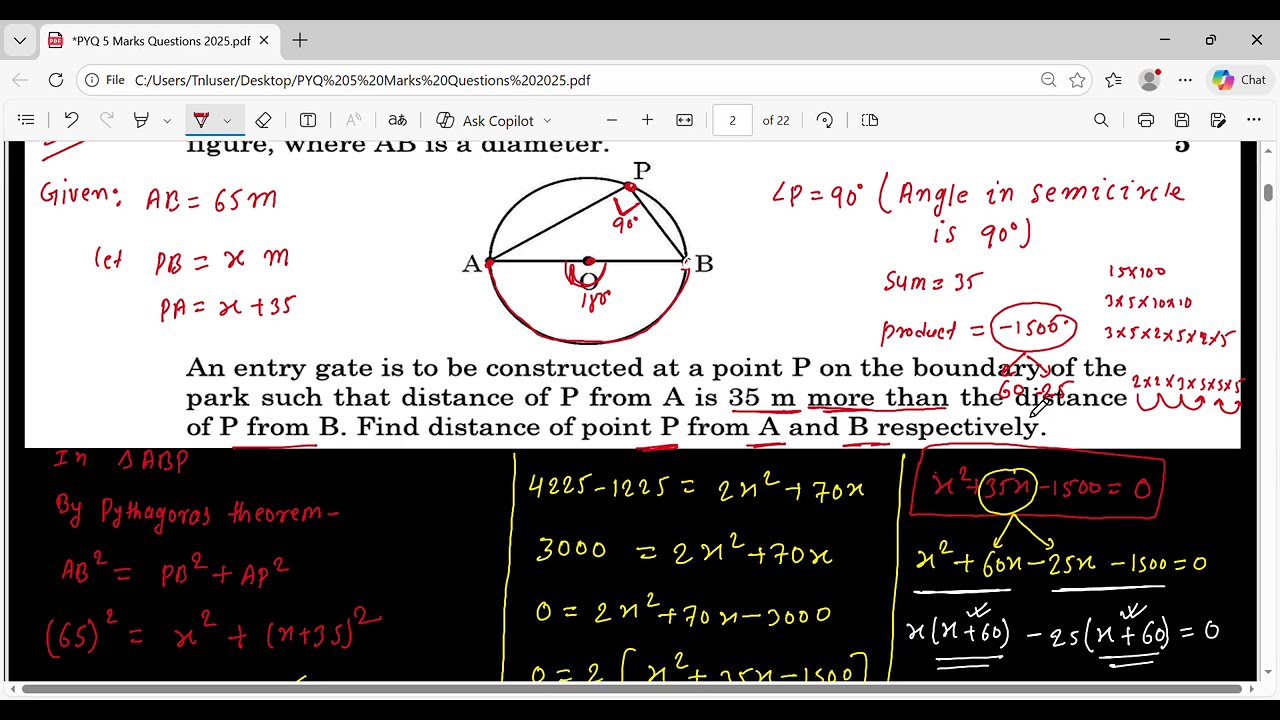 Class 10 Maths | Important 5 Marks Questions| PYQ 2025