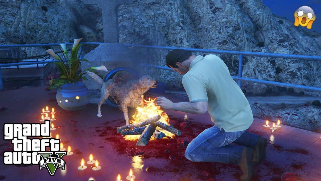 GTA 5 - I Saw Michael's GHOST DOG (very scary easter egg)