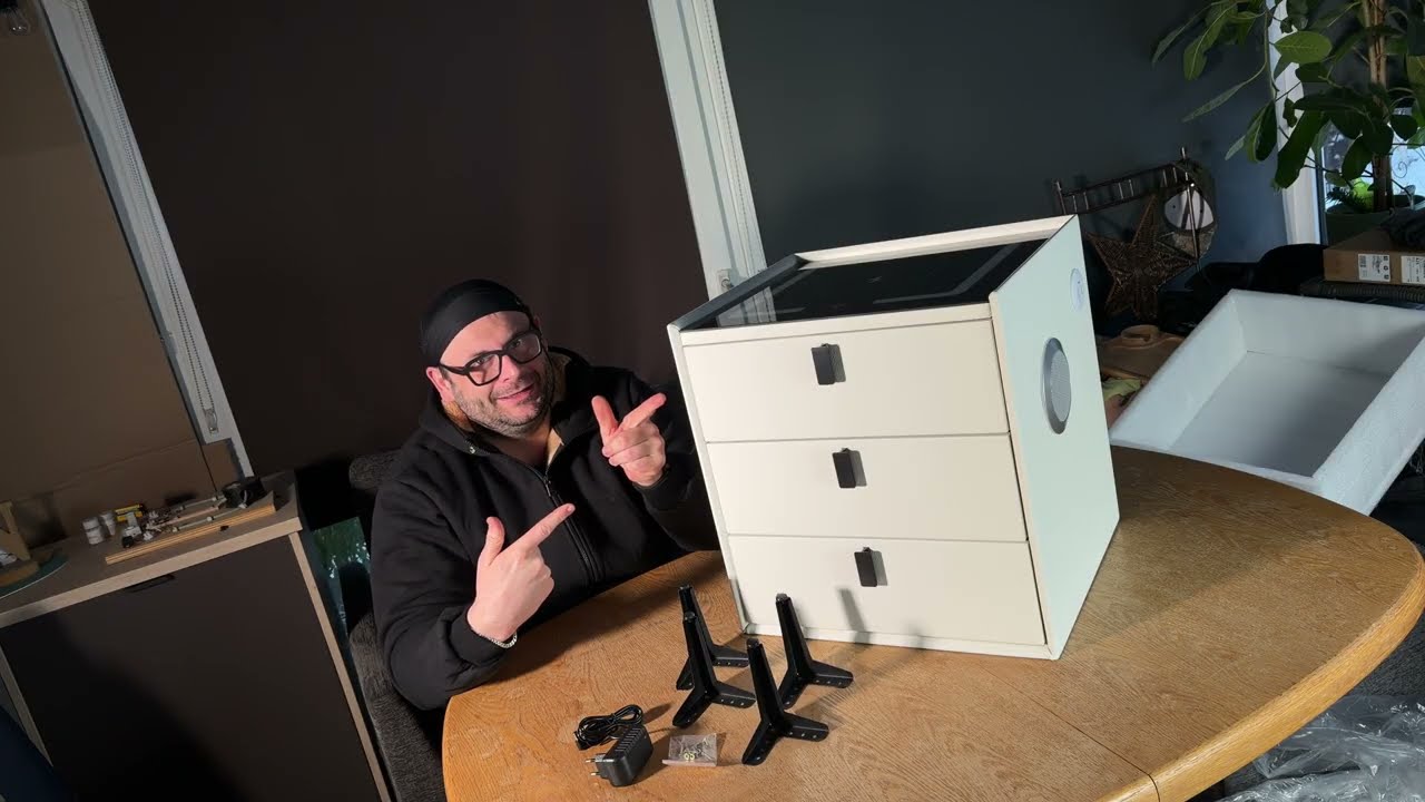 Bedside table with Bluetooth speaker, bedside tables with wireless charging unbxoing & instructions
