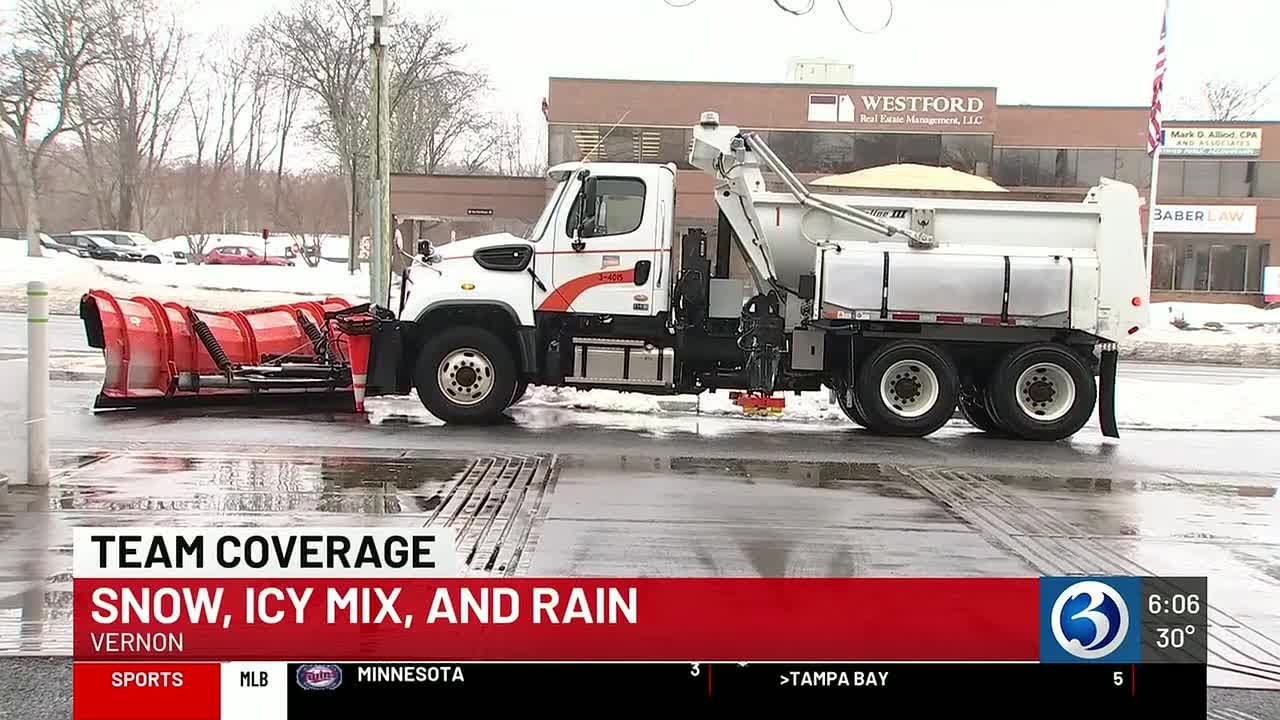 Snow, icy mix, and rain impacting Vernon and multiple areas in Connecticut
