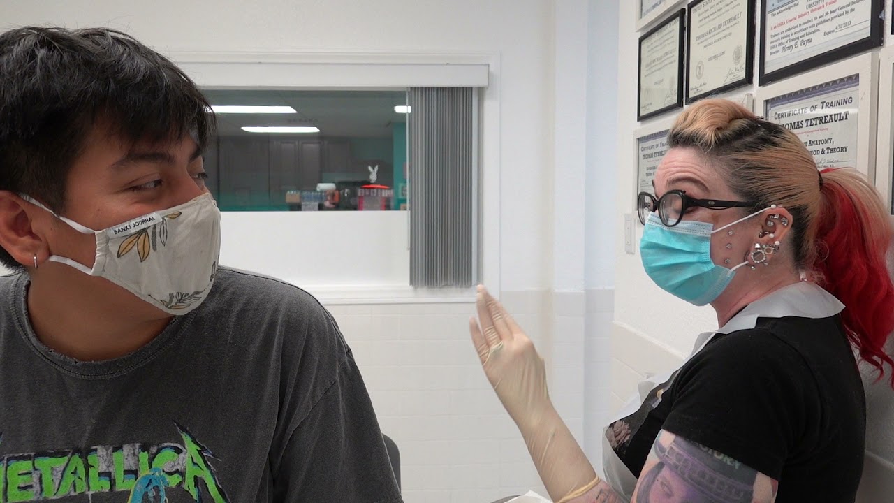 Jaime Gets His Earlobes Pierced: Tommy T's Body Piercing Huntington Beach, CA