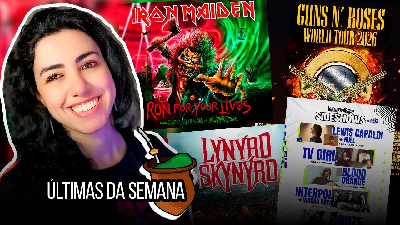 IRON MAIDEN em SP, GUNS N ROSES anuncia local em Porto Alegre, Sideshows do Lolla e Lynyrd Skynyrd