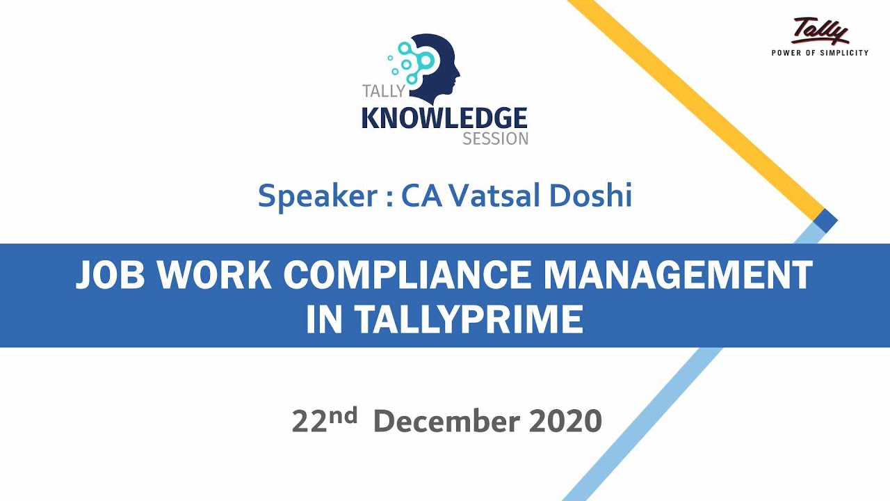 Job Work Compliance Management in TallyPrime | Tally Knowledge Session