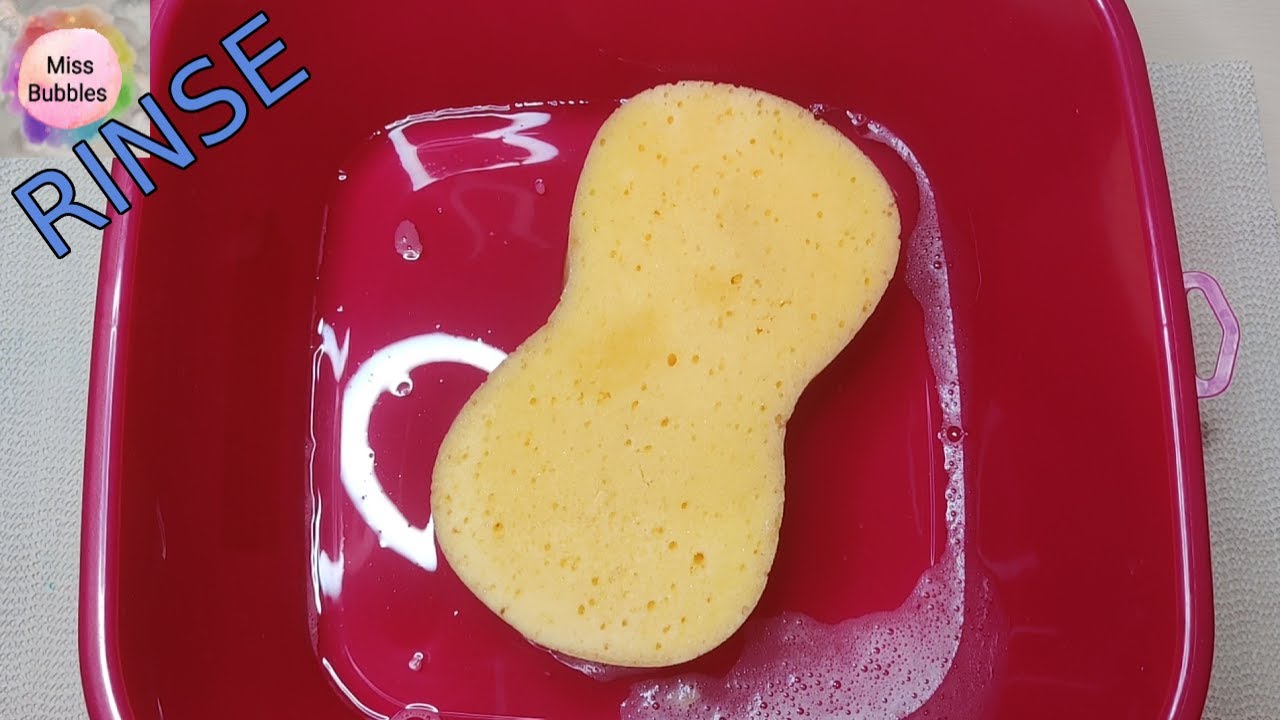 ASMR Sponge Squeeze - Rinse Big Fluffy Bone Sponge