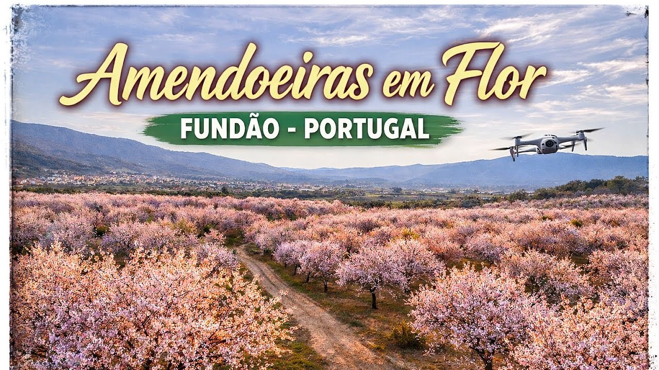 Amendoeiras em Flor - Fundão, Portugal - Drone View - 4K UHD