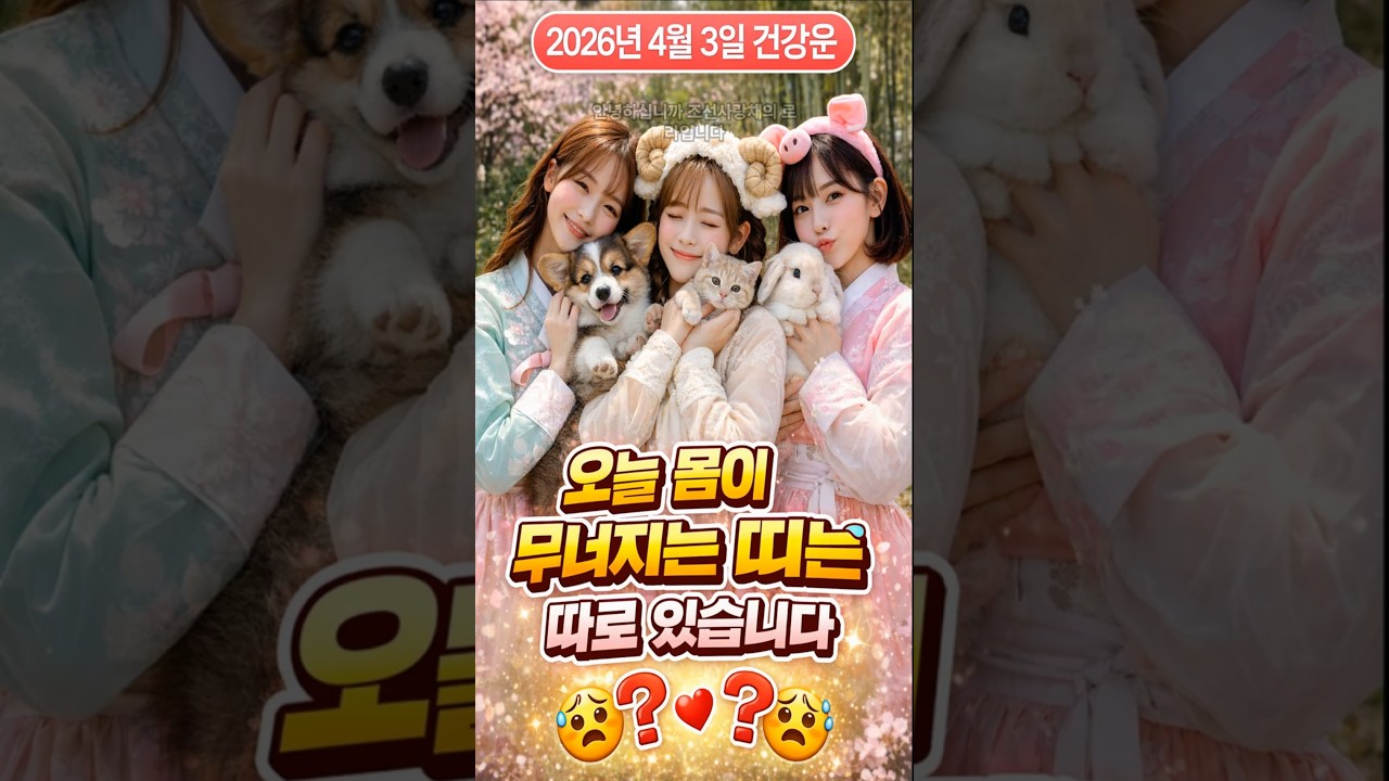 [#오늘의건강운] 2026년 4월 3일 건강운 오늘 몸이 무너지는 띠 따로 있습니다.#shorts