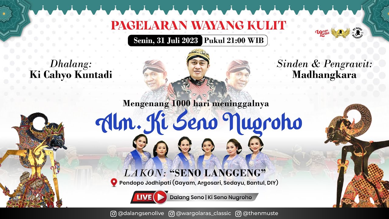 #LiveStreaming #WAYANG KULIT #KI CAHYO KUNTADI - SENO LANGGENG