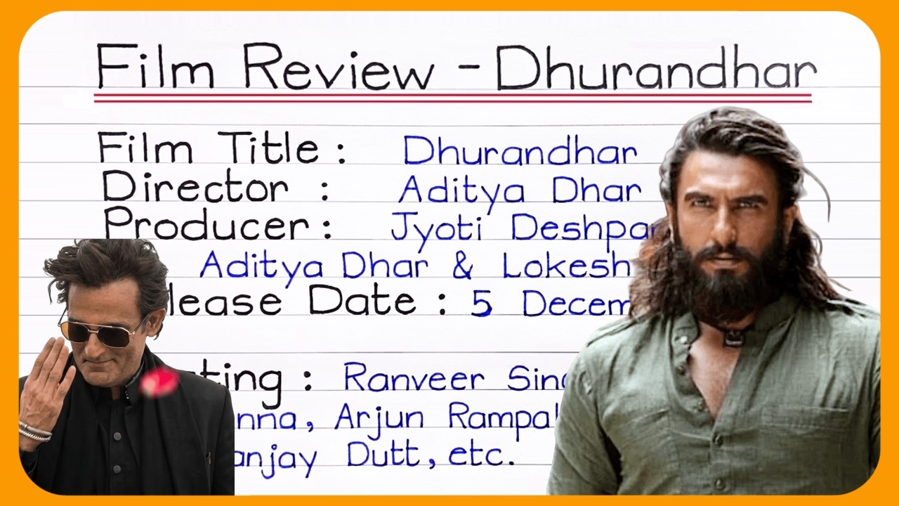 Movie Review of Dhurandhar | Movie Review 12th | Film Review/Film review writing class 12 dhurandhar