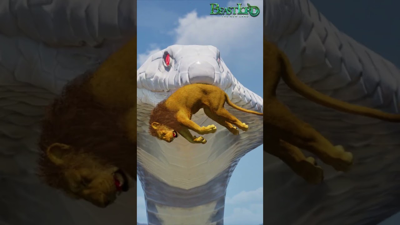 The lion saved his cub, but the little lion couldn't save his father😿🐍 #lion #animals #games