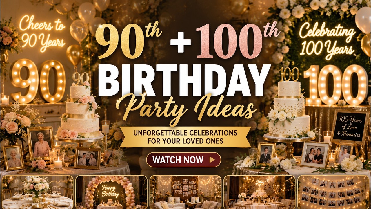 Breathtaking! 👑 Milestone Birthday Party Ideas 2026 with Gold Decor, Memory Frames & 100th Themes