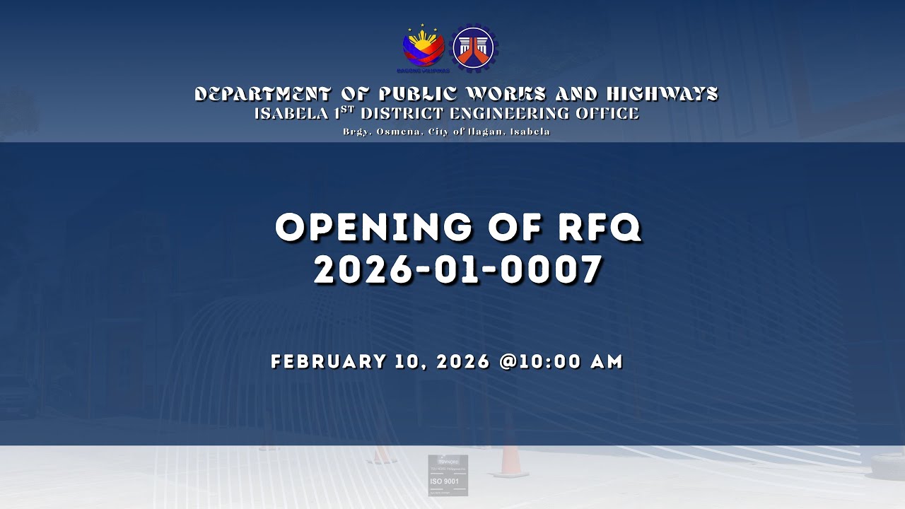 Procurement Livestream for DPWH Isabela 1st District Engineering Office on FEBRUARY 10, 2026